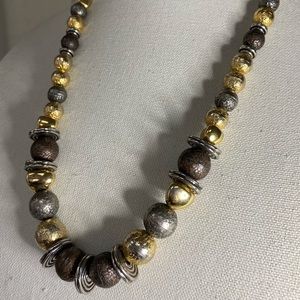 Vintage industrial chic style beaded necklace